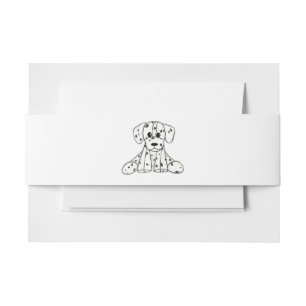 Dalmatian stuffed dog drawing outline simple black invitation belly band