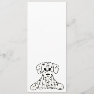 Dalmatian stuffed dog drawing outline simple black menu