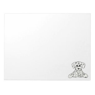 Dalmatian stuffed dog drawing outline simple black notepad