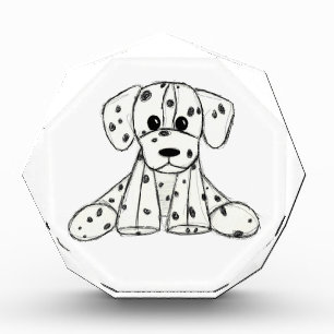 Dalmatian stuffed dog drawing outline simple black photo block