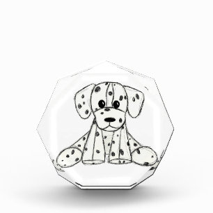 Dalmatian stuffed dog drawing outline simple black photo block