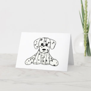 Dalmatian stuffed dog drawing outline simple black programme