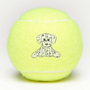 Dalmatian stuffed dog drawing outline simple black tennis balls
