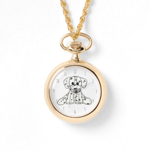 Dalmatian stuffed dog drawing outline simple black watch