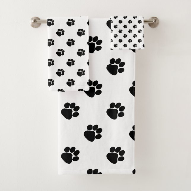 Dalmatian Style  Dog Paws Fun Birthday Gift  Bath Towel Set (Insitu)