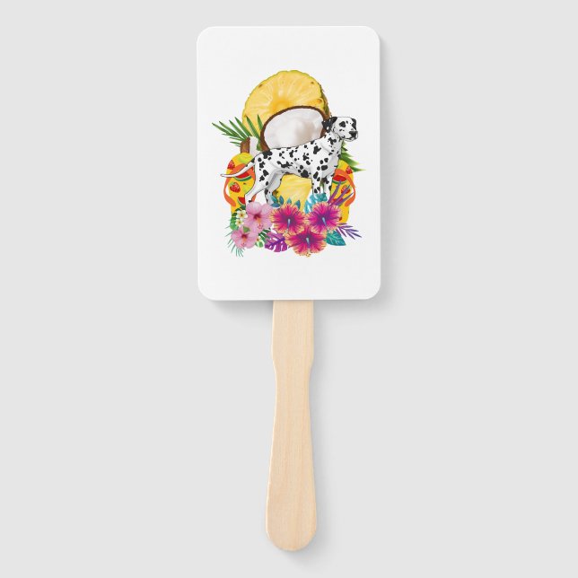 Dalmatian Summer funny shirt Hand Fan (Front)