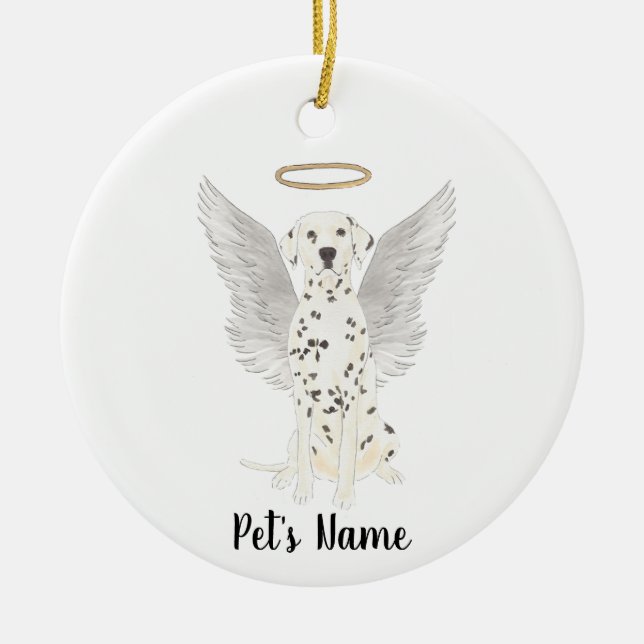Dalmatian Sympathy Memorial  Ceramic Tree Decoration (Front)