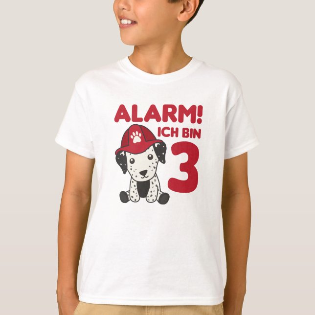 Dalmatian Three Three Year Fire Brigade Dog T-Shirt (Front)
