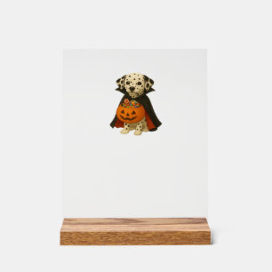 Dalmatian Trick-or-Treat Halloween Dog with Pumpki Acrylic Sign