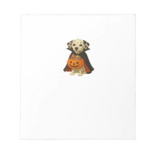 Dalmatian Trick-or-Treat Halloween Dog with Pumpki Notepad