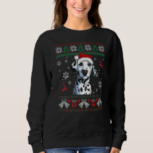 Dalmatian Ugly Christmas Dog Santa Hat Xmas Dog Sweatshirt