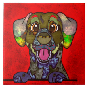 Dalmatian ugly dog face tile