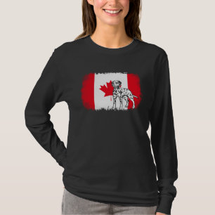 Dalmatian vintage Canada Canadian flag dog T-Shirt