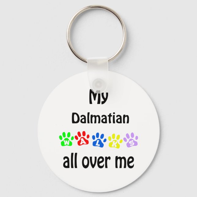 Dalmatian Walks Design Key Ring (Front)