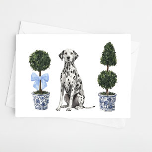 Dalmatian Watercolor Dog Puppy Chinoiserie Card