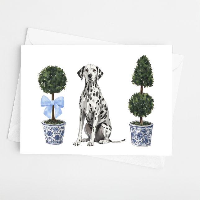 Dalmatian Watercolor Dog Puppy Chinoiserie Card (Creator Uploaded)