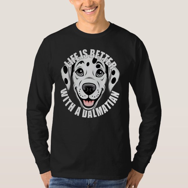 Dalmatian   With a Dalmatian Puppy Dog T-Shirt (Front)