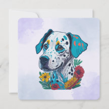 Dalmatian with a Splash of Flowers