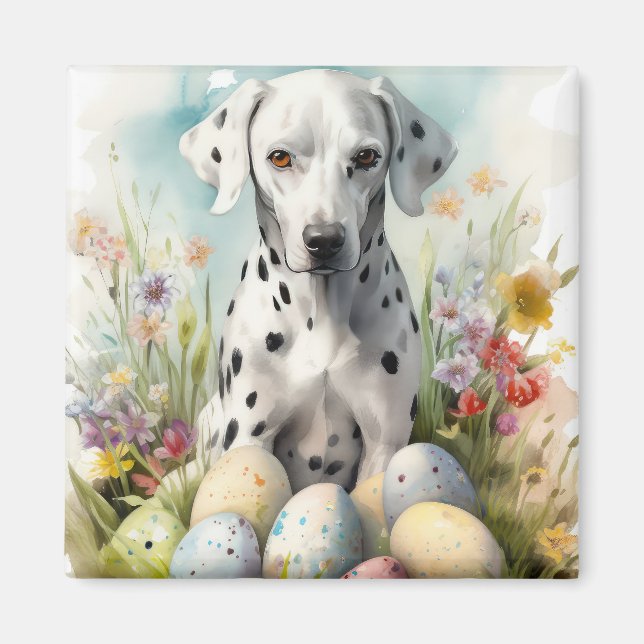 Dalmatian with Easter Eggs Magnet (Front)