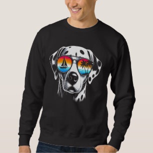 Dalmatian With Glasses Retro Sunglasses Dog Sweatshirt
