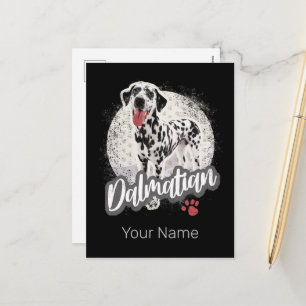 Dalmatian With Paw Vintage Dog Lovers Design Holiday Postcard