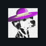 Dalmatian With Purple Wide Brimmed Hat Canvas Print<br><div class="desc">Pets</div>