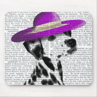 Dalmatian With Purple Wide Brimmed Hat