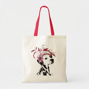 Dalmatian With Red Fascinator Tote Bag