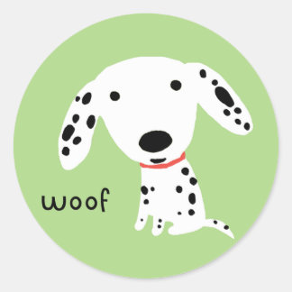 Dalmatian Woof Classic Round Sticker
