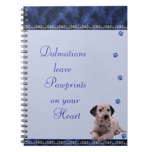 Dalmatians Pawrints on Your Heart Notebook ~blue