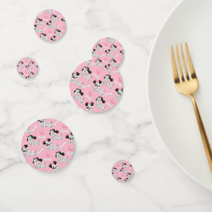 Dalmatians Puppies Black Spots Pink Toy Ball White Confetti