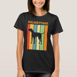 Dalmatians Shadow Silhouette In Retro Colours T-Shirt