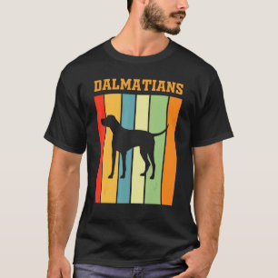 Dalmatians Shadow Silhouette In Retro Colours T-Shirt