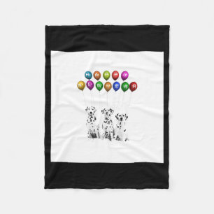 Dalmatians Wishing Happy New Year 2016 _1  Fleece Blanket