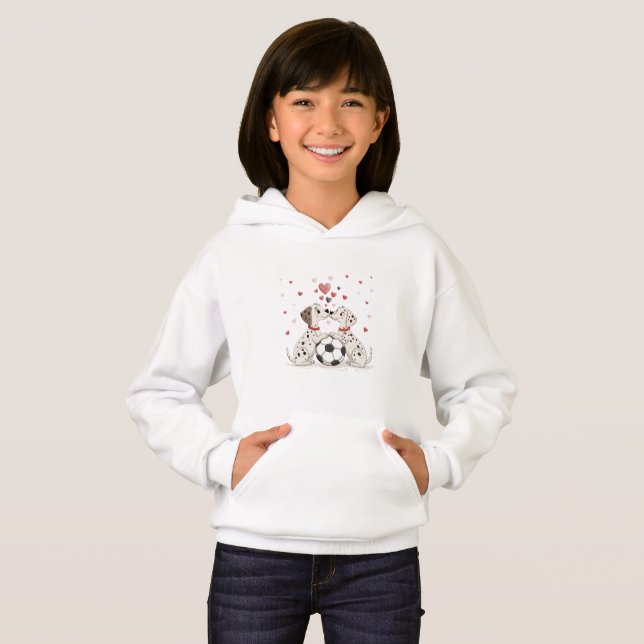 Dalmatians with soccer ball for Valentine's Day (Front Full)