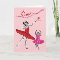 Dalmatien et chat en tutu dansant anniversaire
