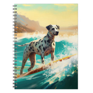 Dalmation Beach Surfing Painting  Notebook