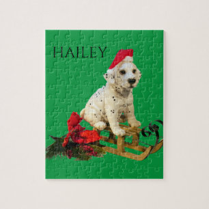 Dalmation christmas puzzle with child's name.