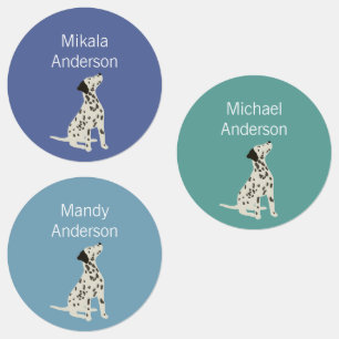 Dalmation dog colours waterproof label