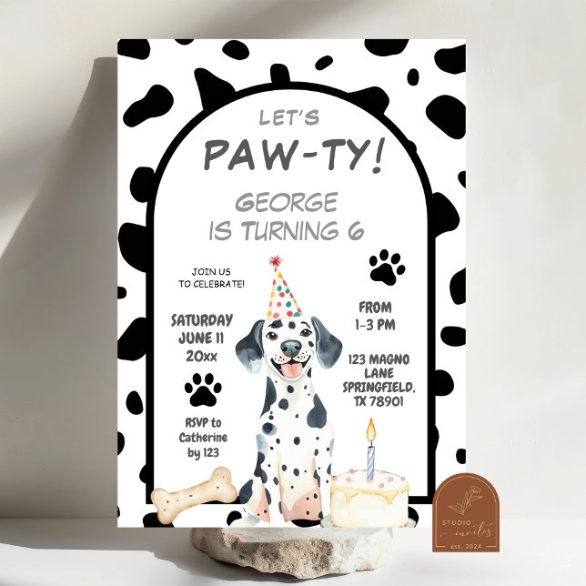 Dalmation Let's Paw-ty Birthday  Invitation (Creator Uploaded)