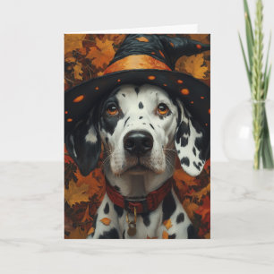 Dalmation Witch Halloween Holiday Card