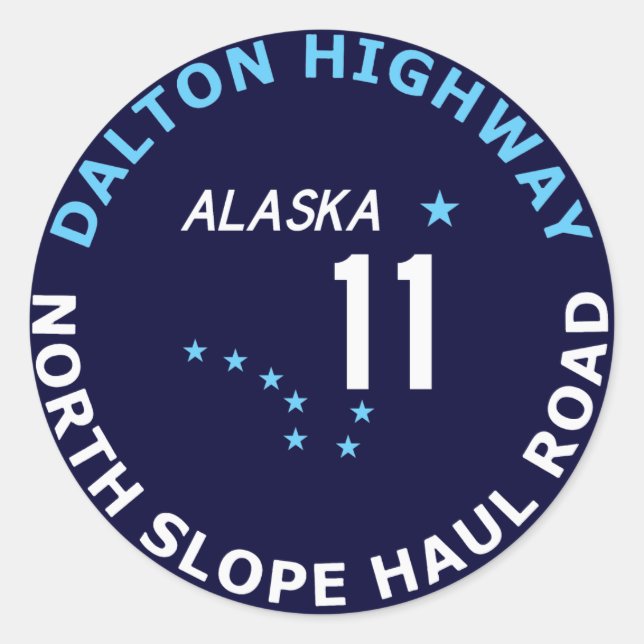 Dalton Highway, North Slope Haul Road Classic Round Sticker (Front)