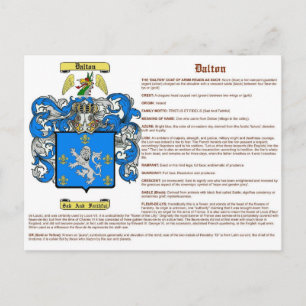 Dalton (meaning(irish)) postcard