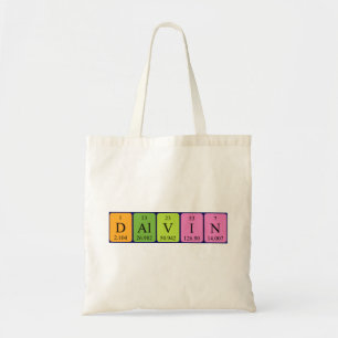 Dalvin periodic table name tote bag
