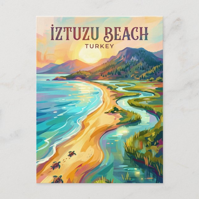 Dalyan - İztuzu Beach Turkey Postcard (Front)
