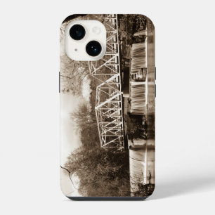 Dam At Finley River Sepia iPhone 14 Case