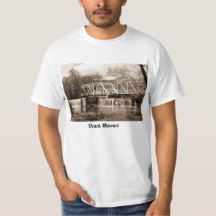 Dam At Finley River Sepia T-Shirt