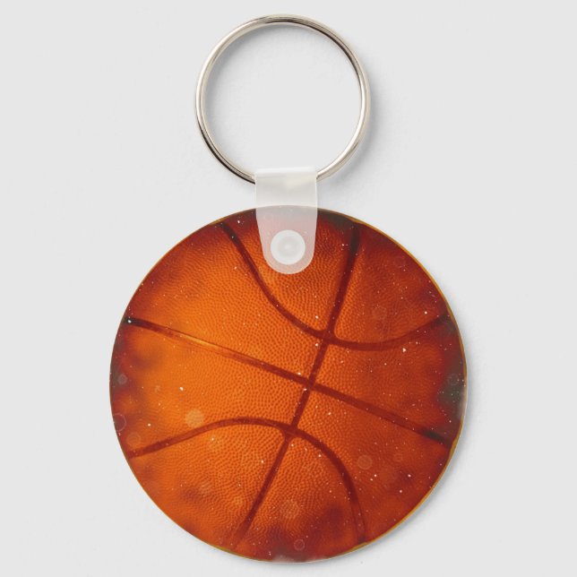 Damaged Basketball Photo Key Ring (Front)