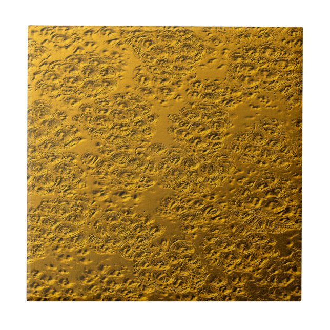 Damaged gold metal tile (Front)