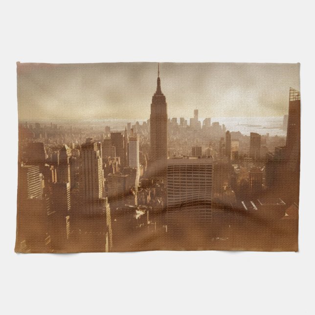 Damaged Photo Effect New York Tea Towel (Horizontal)